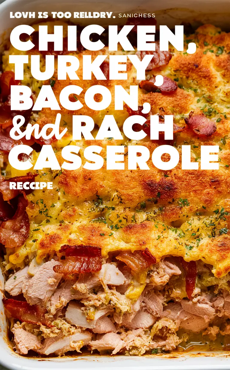 Chicken casserole recipe, Turkey bacon casserole, Ranch casserole, Casserole with bacon, Chicken ranch casserole