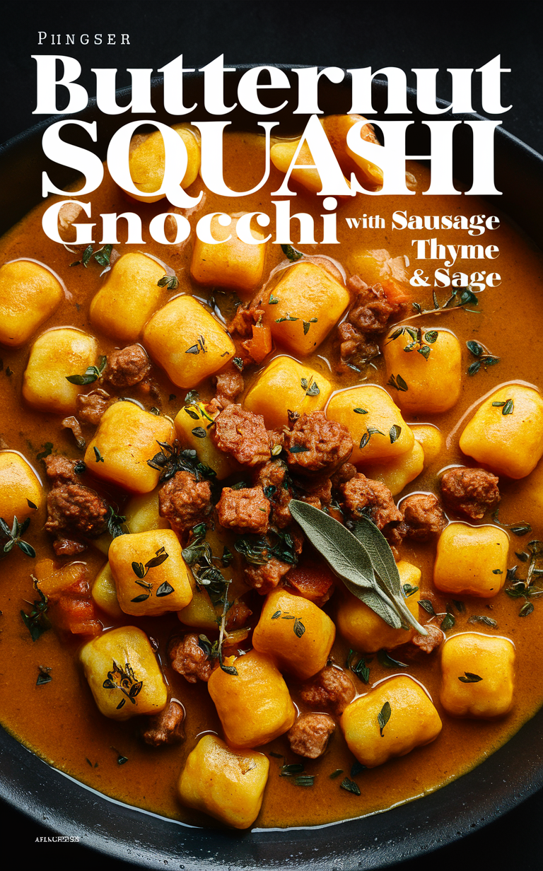 Butternut squash gnocchi recipe, Homemade butternut squash gnocchi, Gnocchi with sausage and sage, Butternut squash sausage gnocchi, Sage thyme sausage gnocchi