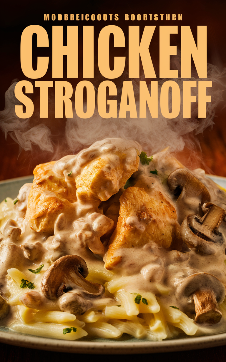 Creamy Chicken Stroganoff, Chicken Stroganoff recipe, Creamy Chicken recipe, Mushroom Stroganoff, Chicken and Mushroom Stroganoff