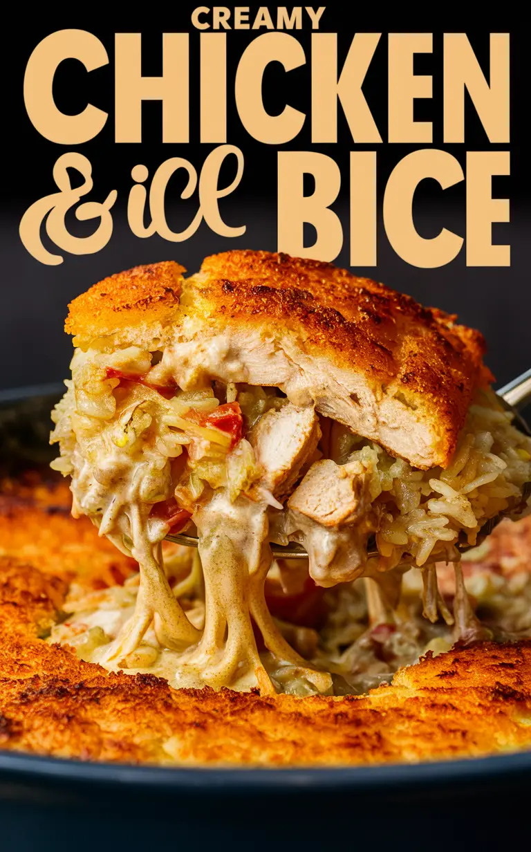 Creamy chicken casserole, Cheesy chicken and rice bake, Creamy chicken and rice casserole, Chicken and rice casserole with cheese, Creamy baked chicken and rice