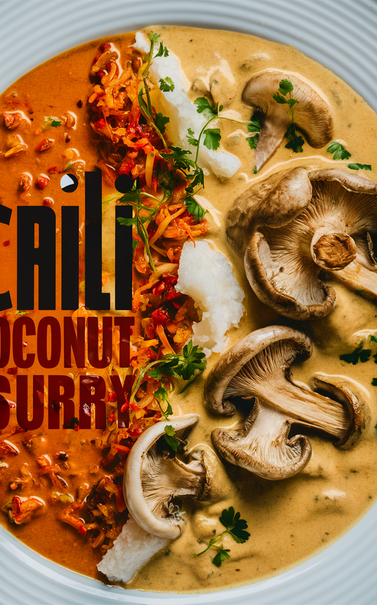 Coconut curry, Mushroom curry, Vegan curry, Spicy curry, Coconut chili