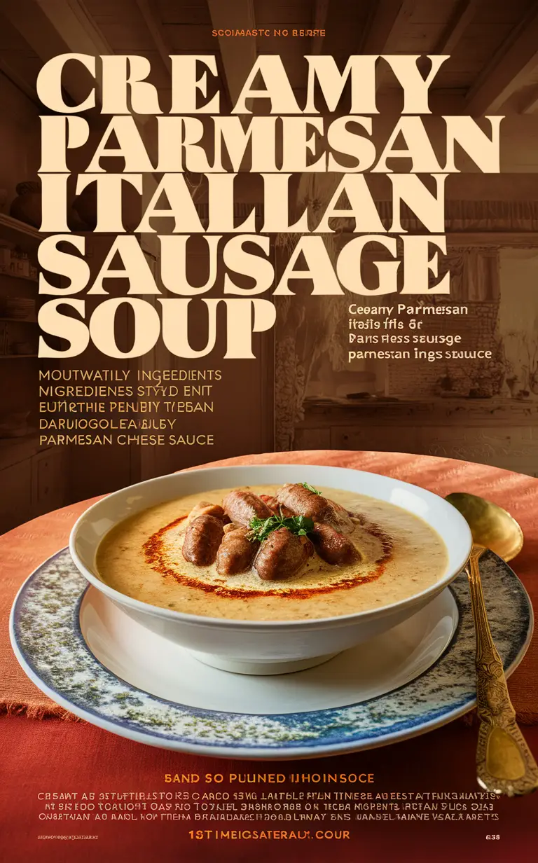 Creamy soup recipe, Italian sausage soup, Parmesan soup, Recipe with sausage, Hearty soup recipe