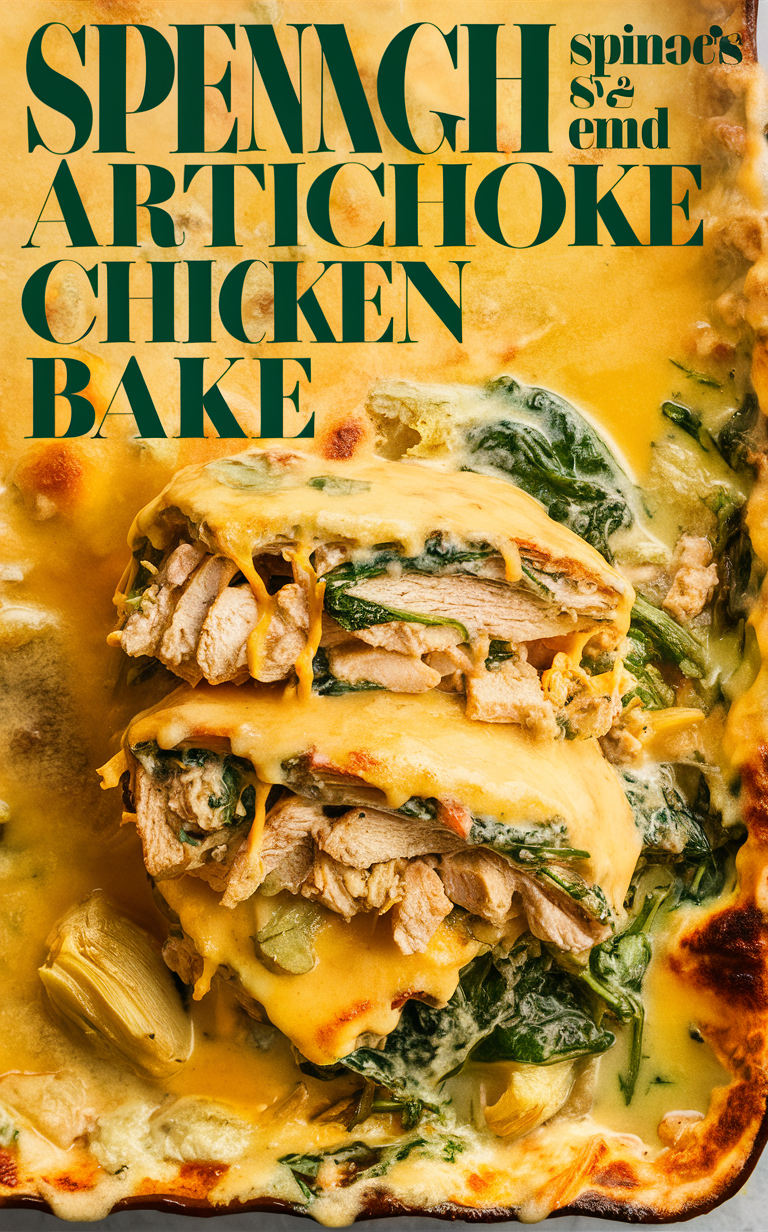 Creamy spinach chicken bake, Artichoke chicken casserole, Creamy chicken bake, Spinach artichoke chicken bake, Baked chicken with spinach and artichoke