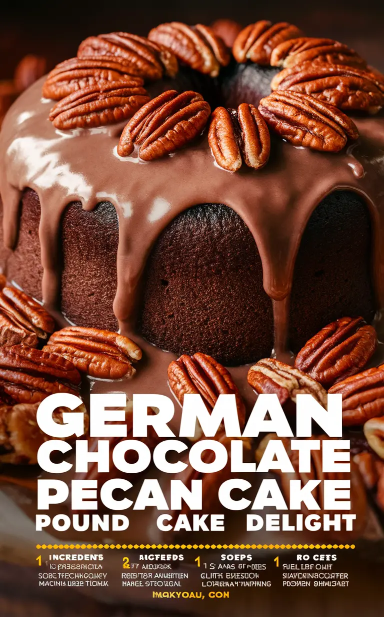 German Chocolate Cake, Pecan Pound Cake, Delight Recipe, Decadent Desserts, Gourmet Cakes