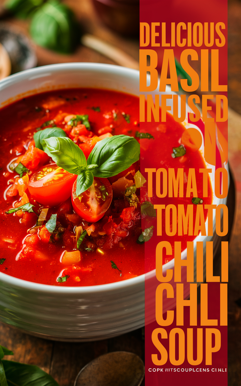 Basil tomato soup, Tomato basil chili, Tomato basil soup recipe, Basil infused tomato soup, Tomato basil lentil soup