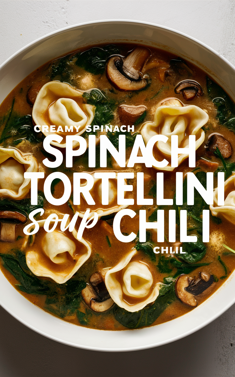 Creamy spinach soup, Mushroom tortellini, Delicious chili, Soup with mushrooms, Creamy spinach tortellini