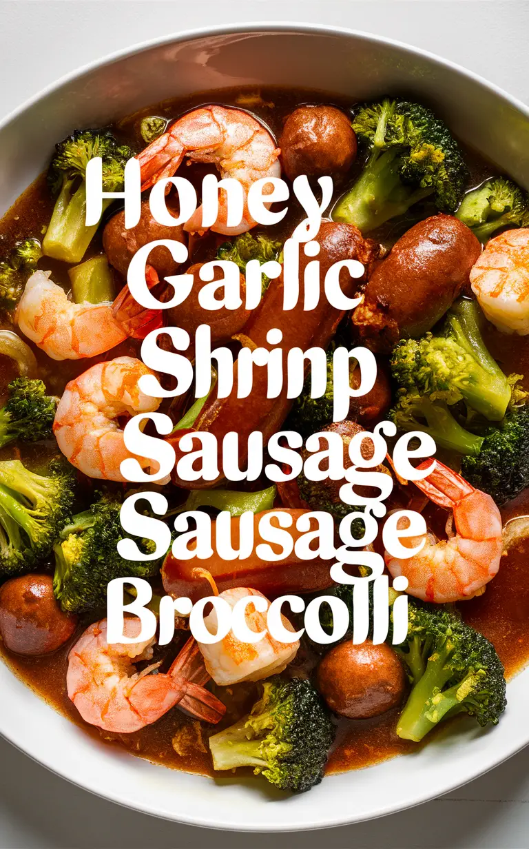 Honey garlic shrimp recipe, Garlic shrimp sausage, Shrimp and broccoli recipe, Sausage broccoli recipe, Garlic shrimp sausage recipe