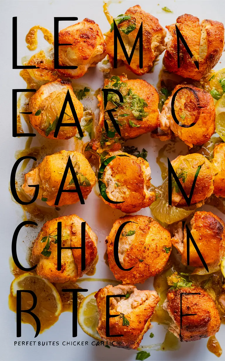 Lemon garlic chicken, Chicken bites recipe, Garlic chicken recipe, Lemon chicken bites, Baked chicken bites