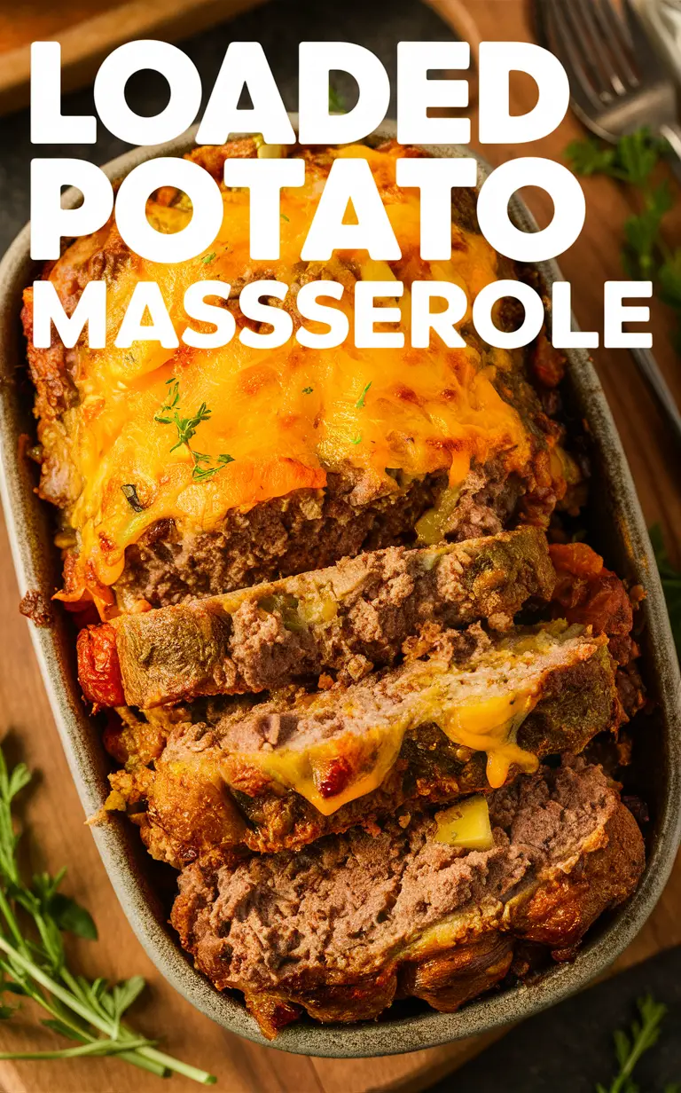 Potato casserole recipe, Meatloaf casserole, Loaded potato recipe, Easy casserole dish, Comfort food recipe