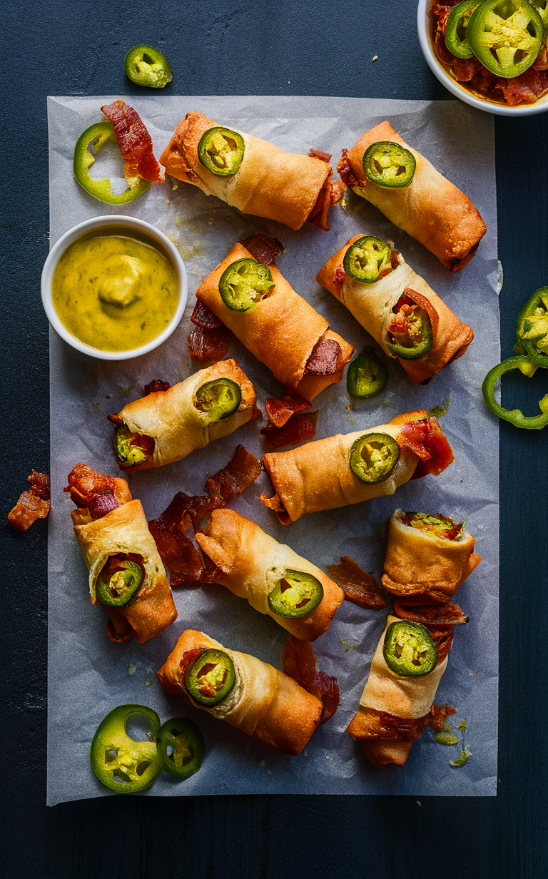 Baked jalapeno poppers, Spicy egg roll recipe, Appetizer ideas, Stuffed jalapenos, Game day snacks