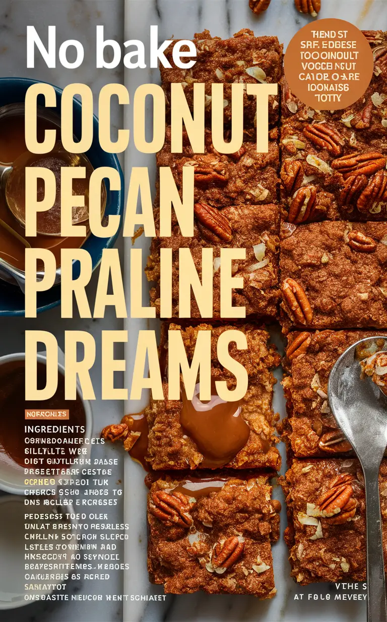 Coconut Praline Dessert, No Bake Pecan Recipe, Easy Praline Treats, Coconut Pecan Delight, Delicious No Bake Pecan Dream