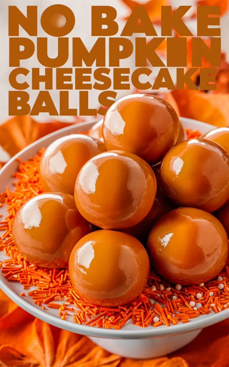 Pumpkin Cheesecake Recipe, No Bake Cheesecake, Cheesecake Balls, Pumpkin Dessert, Pumpkin Balls