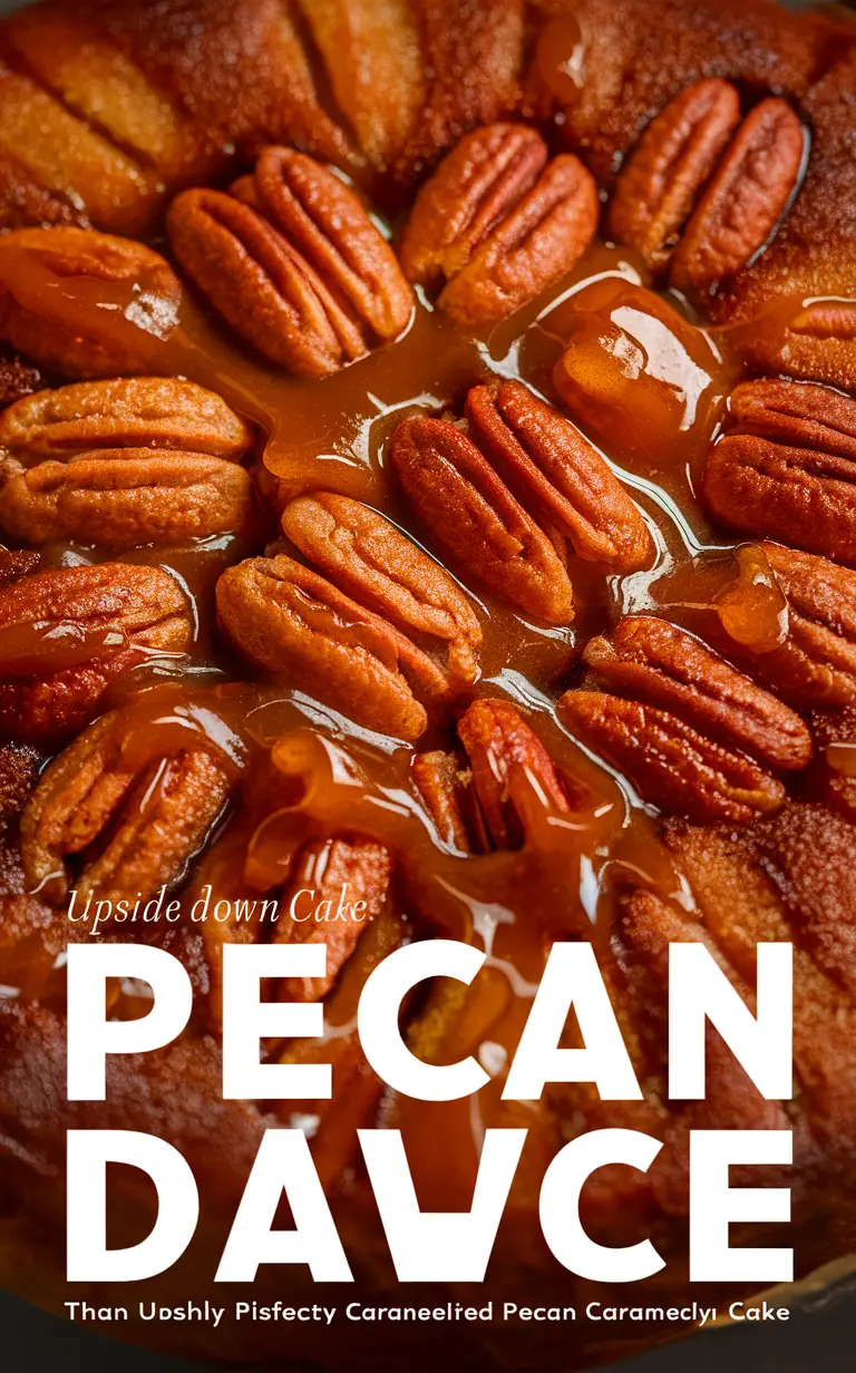 Upside Down Cake Recipe, Pecan Dessert, Delicious Pecan Cake, Flavorful Pecan Upside Down, Irresistible Pecan Treat