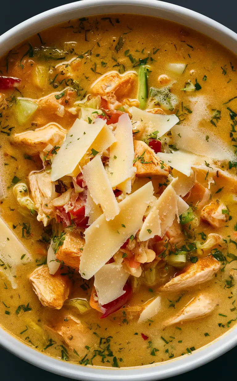 Chicken soup, Chicken chowder, Chicken Parmesan, Parmesan soup, Savory chicken