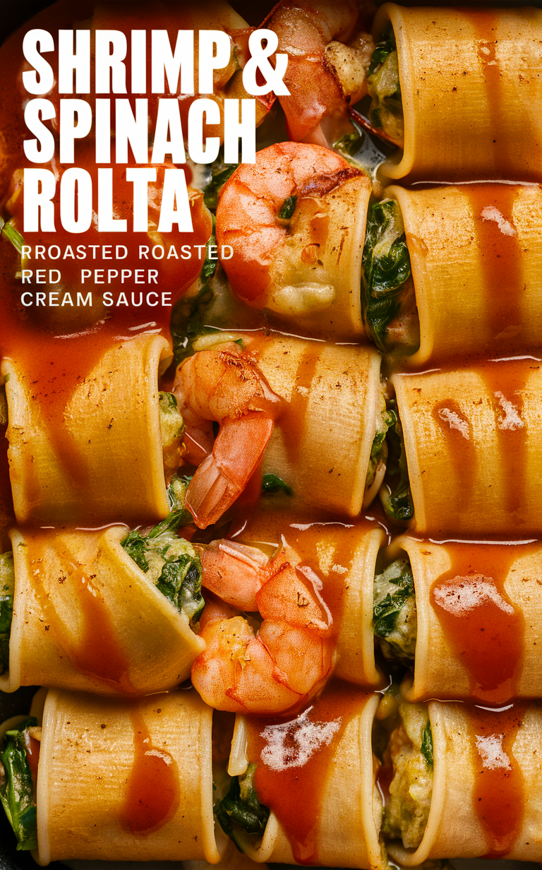 Stuffed Pasta Rolls, Spinach Pasta, Italian Stuffed Pasta, Creamy Pasta Roll, Roasted Red Pepper Pasta