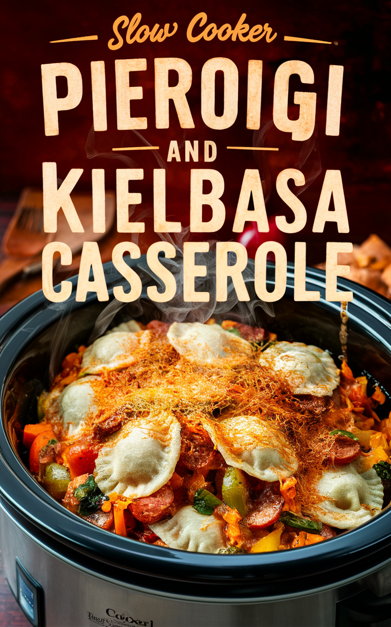 Slow cooker recipe, Casserole dish, Kielbasa and pierogi, Easy dinner ideas, Traditional Polish cuisine