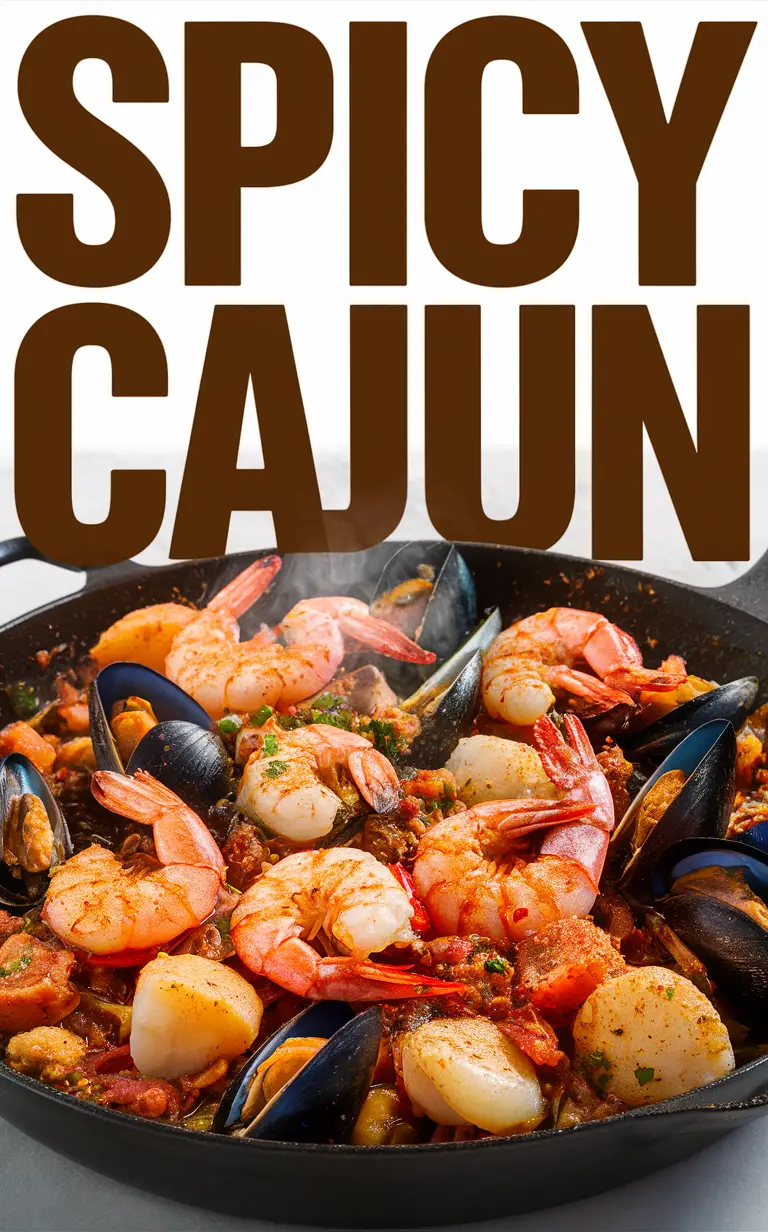 Spicy Cajun Seafood Skillet,  Seafood Skillet,  Cajun Seafood,  Spicy Seafood,  Seafood Recipes