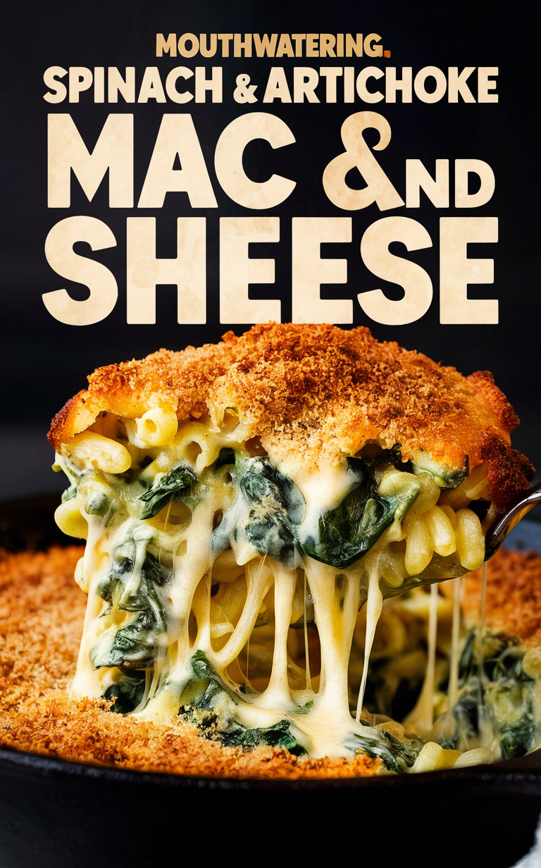 Spinach artichoke dip, Truffle mac and cheese, Gourmet mac and cheese, Baked mac and cheese, Cheesy spinach artichoke dip