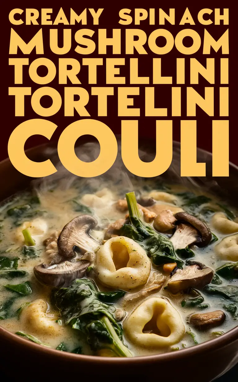 Creamy spinach soup, Spinach tortellini soup, Mushroom tortellini, Creamy mushroom soup, Spinach chili