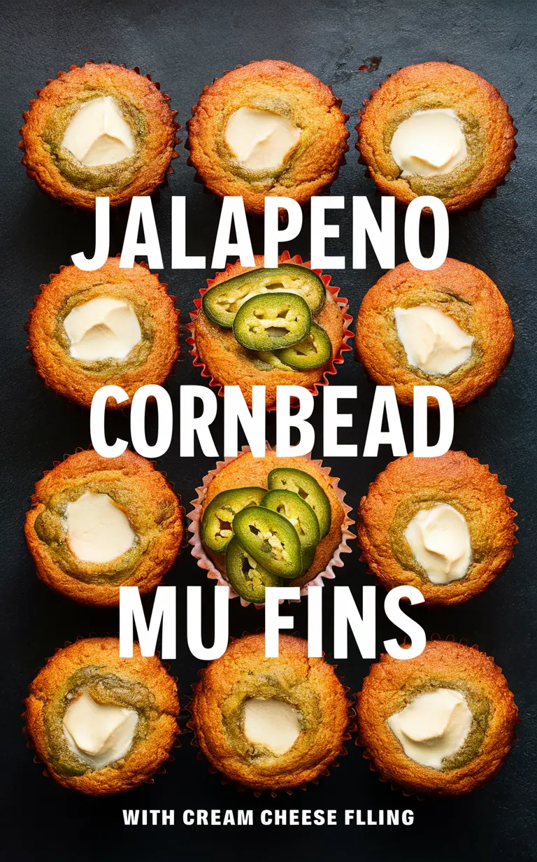 Jalapeno cornbread, Cream cheese filling, Savory muffins, Spicy cheese bread, Gourmet baking