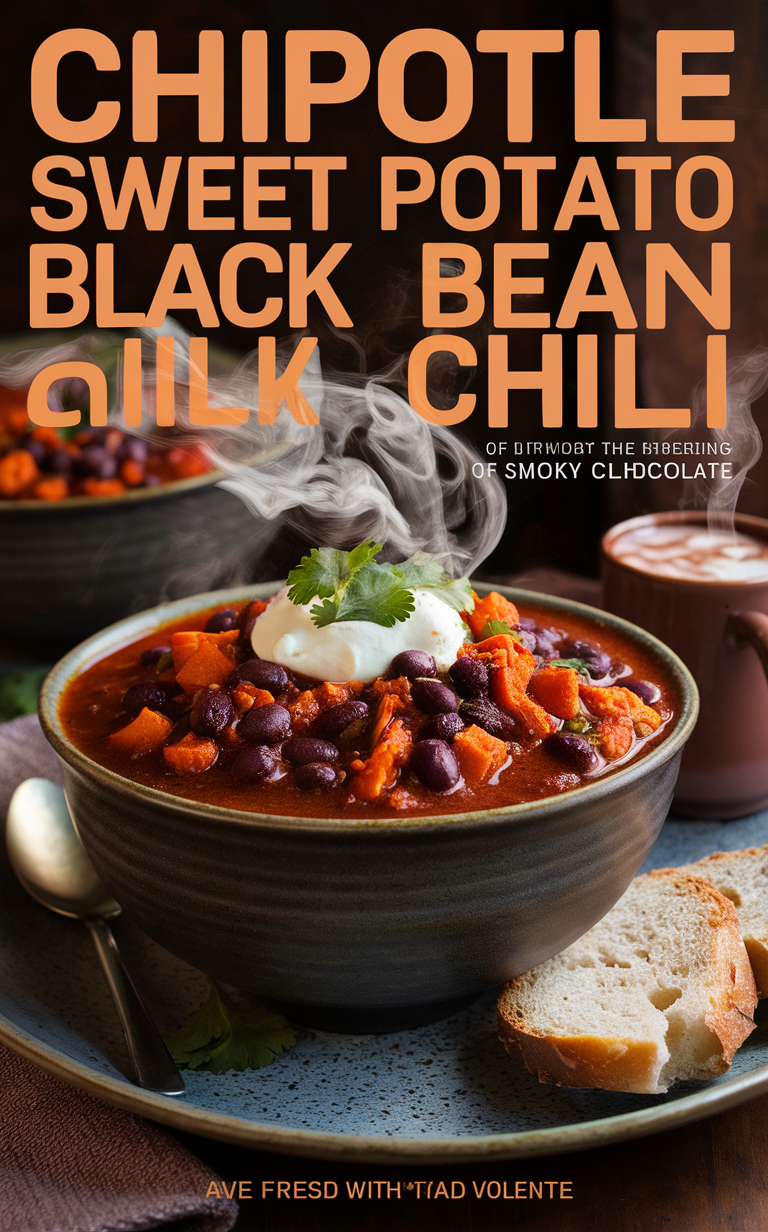 chipotle chili recipe, sweet potato black bean chili, healthy chili recipe, vegetarian chili recipe, spicy chili recipe