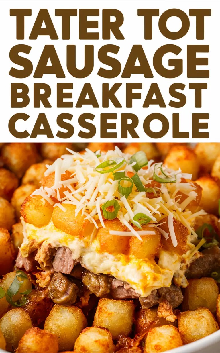 Breakfast casserole, Sausage casserole, Tater tot casserole, Breakfast bake, Brunch casserole