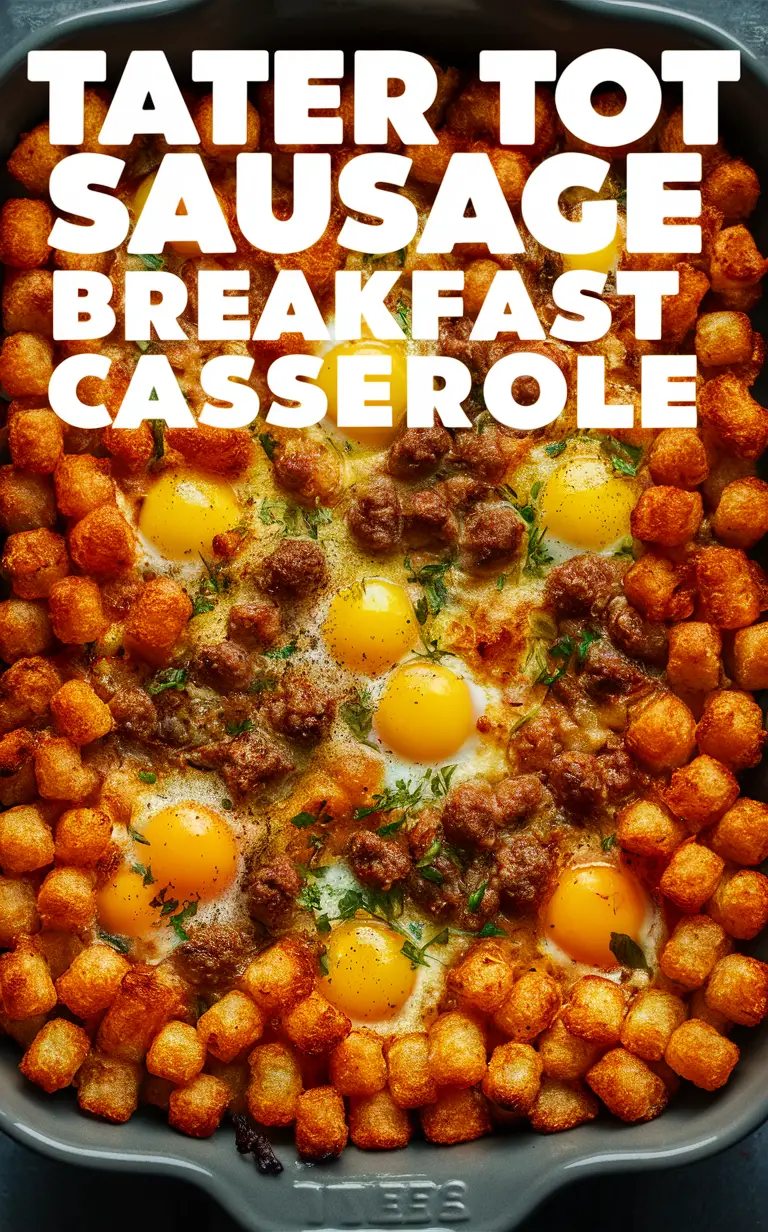 Breakfast casserole, Sausage casserole, Tater tot casserole, Breakfast bake, Brunch casserole