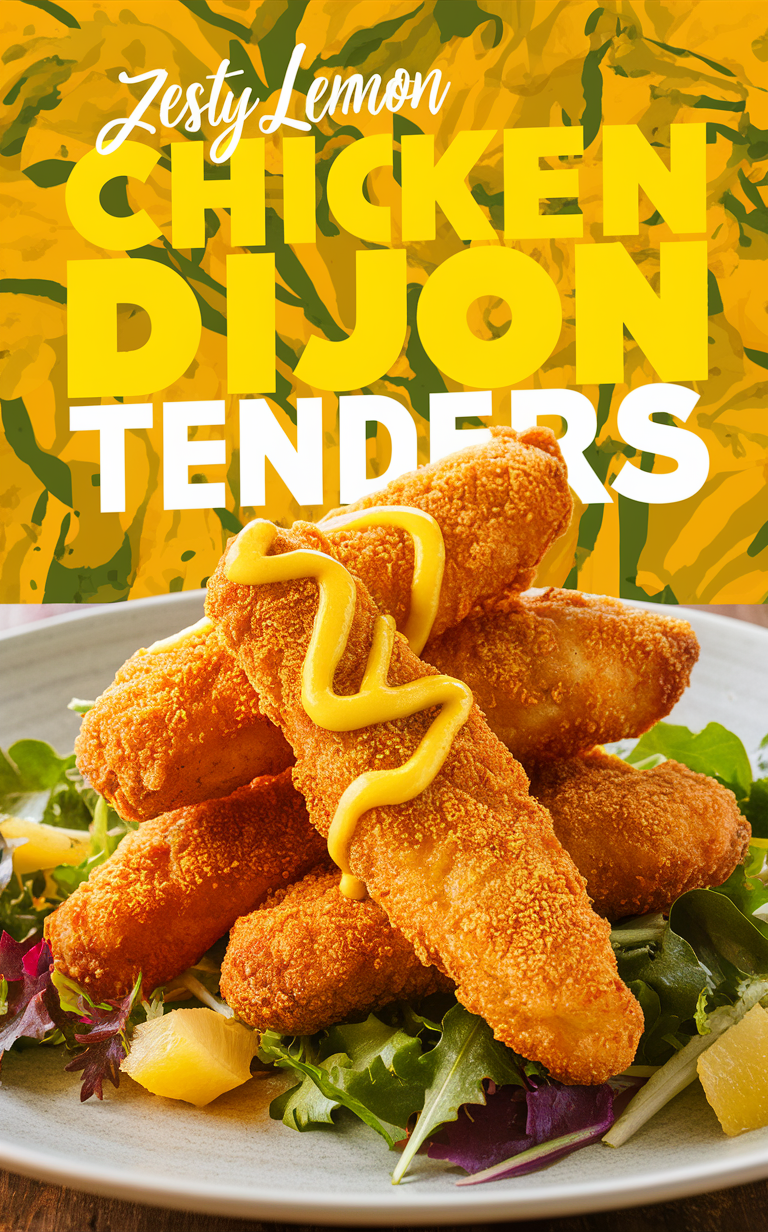 Lemon Dijon chicken tenders, Chicken tender reicpe, Baked dijon chicken, Lemon chicken recipe, Easy dijon chicken