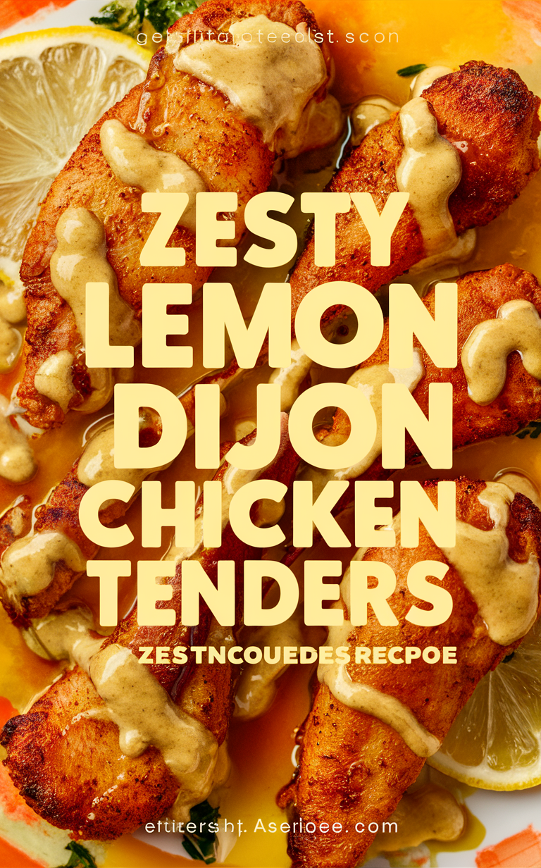 Lemon Dijon chicken tenders, Chicken tender reicpe, Baked dijon chicken, Lemon chicken recipe, Easy dijon chicken