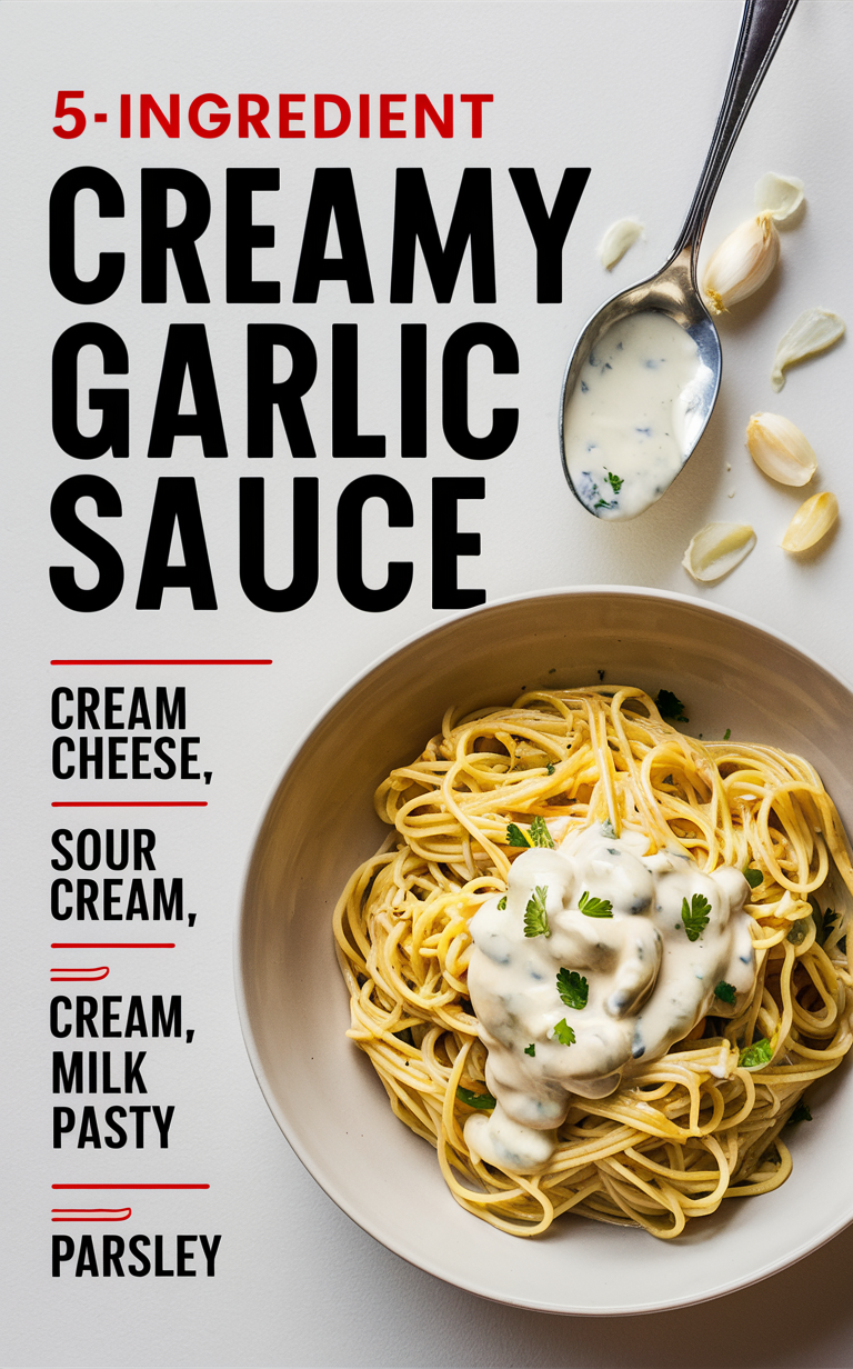 creamy garlic sauce, pasta sauce, homemade sauce, garlic butter sauce, easy sauce recipe