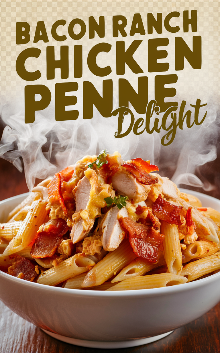 Bacon Ranch Chicken Penne, Chicken Penne Delight, Bacon Ranch Delight, Chicken Bacon Pasta, Ranch Chicken Pasta