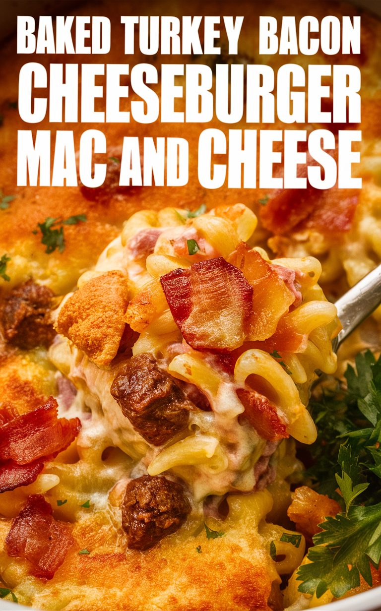 Turkey bacon mac and cheese, Baked cheeseburger mac, Turkey bacon cheeseburger, Baked mac and cheese, Cheeseburger mac and cheese