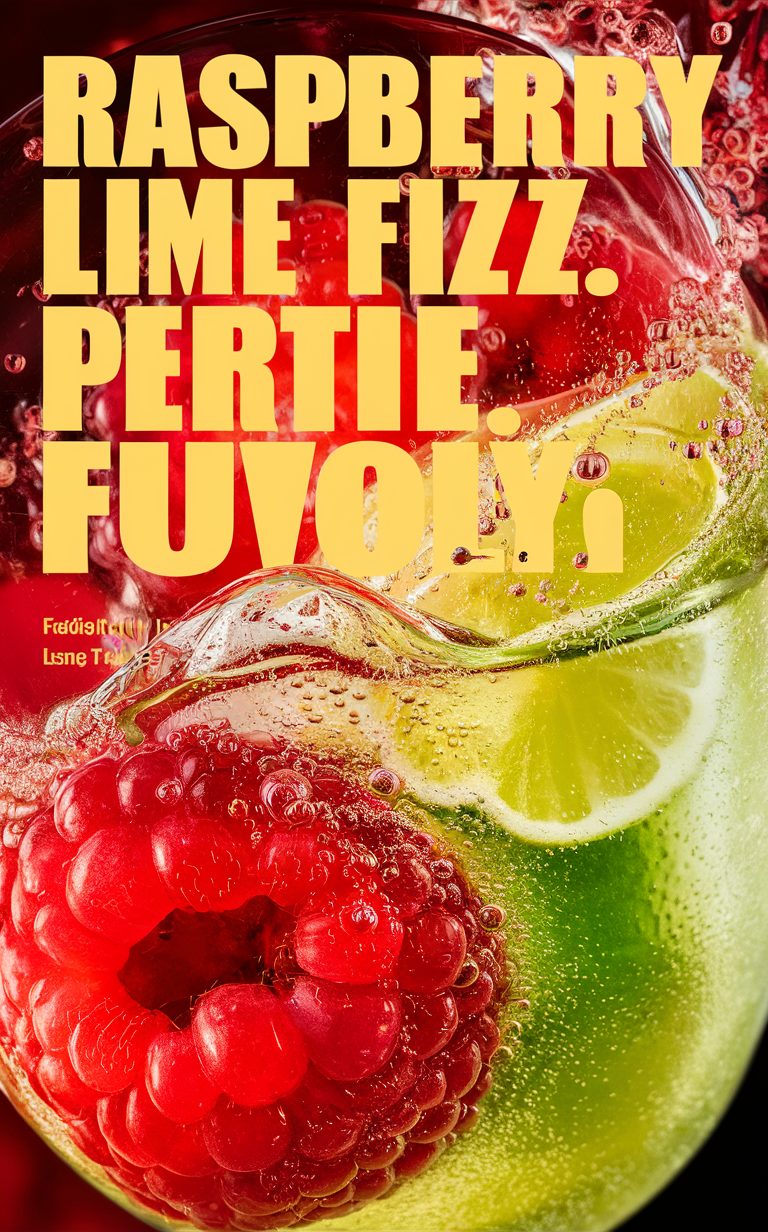 Raspberry lime fizz drink, Refreshing summer beverage, Homemade sparkling drink, Fruity lime soda, Tasty fruit soda