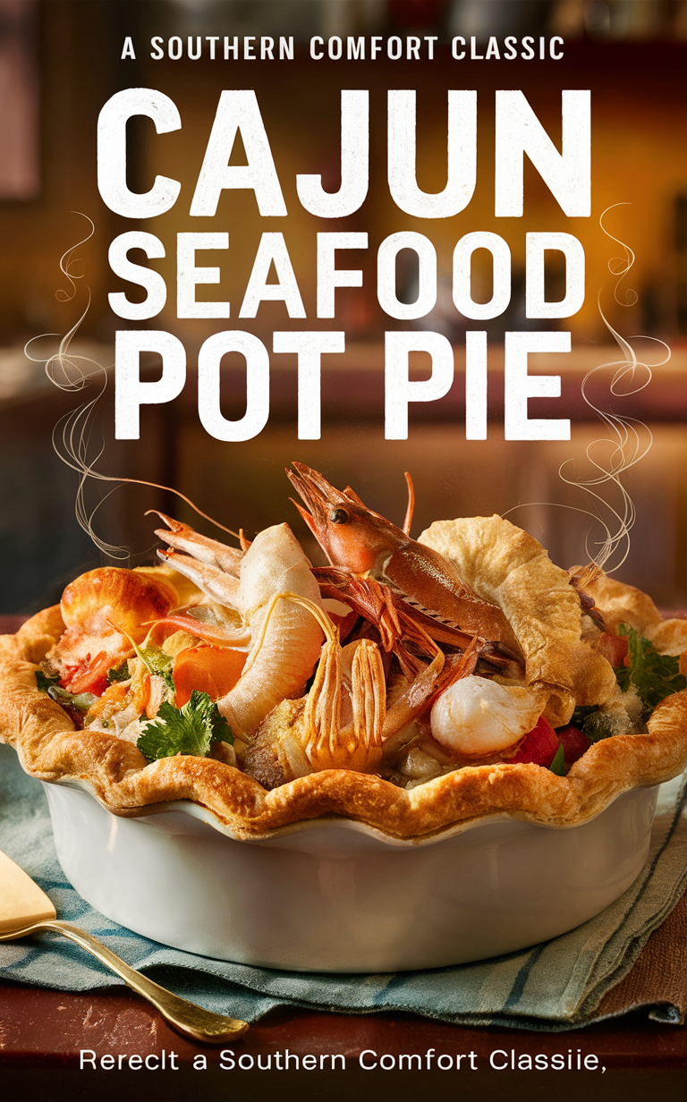 Cajun seafood recipe, Cajun seafood dish, Southern comfort food, Seafood pot pie, Southern seafood recipe