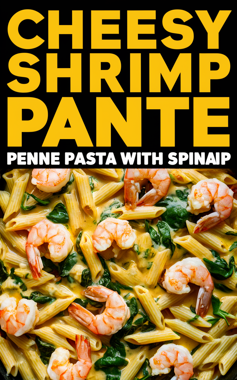 Cheese pasta recipe, Shrimp penne pasta, Spinach pasta recipe, Pasta with cheese and shrimp, Creamy shrimp pasta