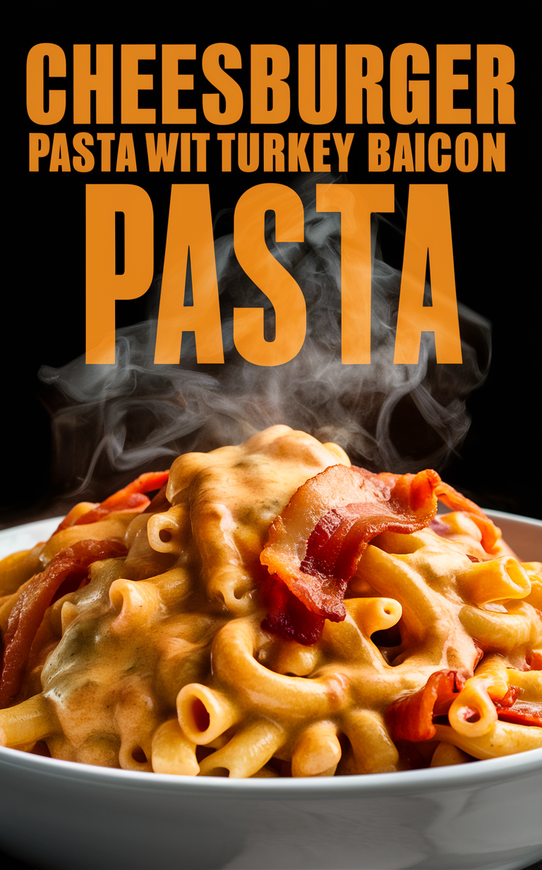 Cheeseburger pasta, Turkey bacon pasta, Cheesy bacon pasta, Bacon cheeseburger pasta, Pasta with bacon and cheese