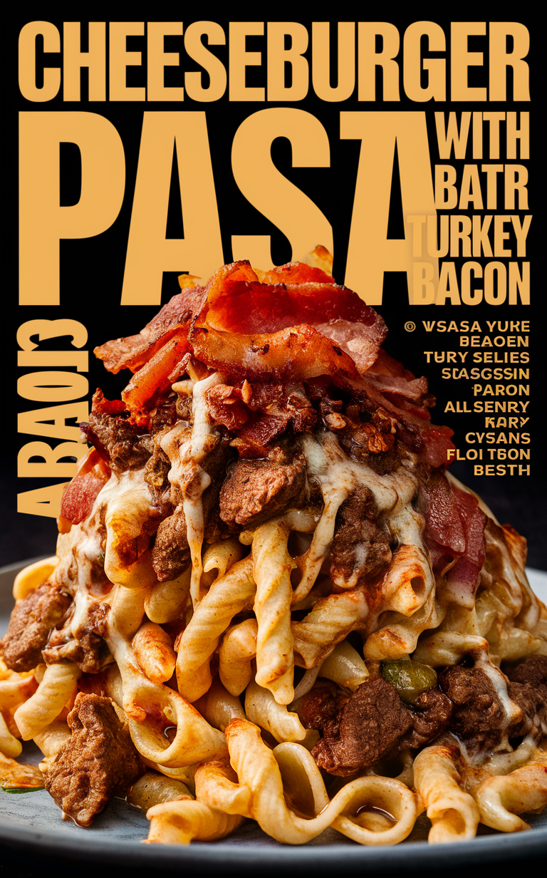 Cheeseburger pasta, Turkey bacon pasta, Cheesy bacon pasta, Bacon cheeseburger pasta, Pasta with bacon and cheese