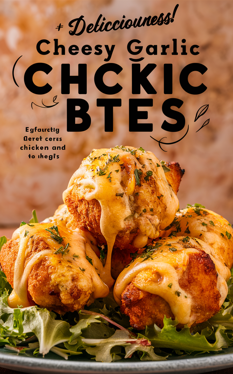 Cheesy garlic chicken recipe, Crunchy garlic chicken, Quick garlic chicken bites, Cheesy garlic chicken appetizer, Garlic parmesan chicken bites