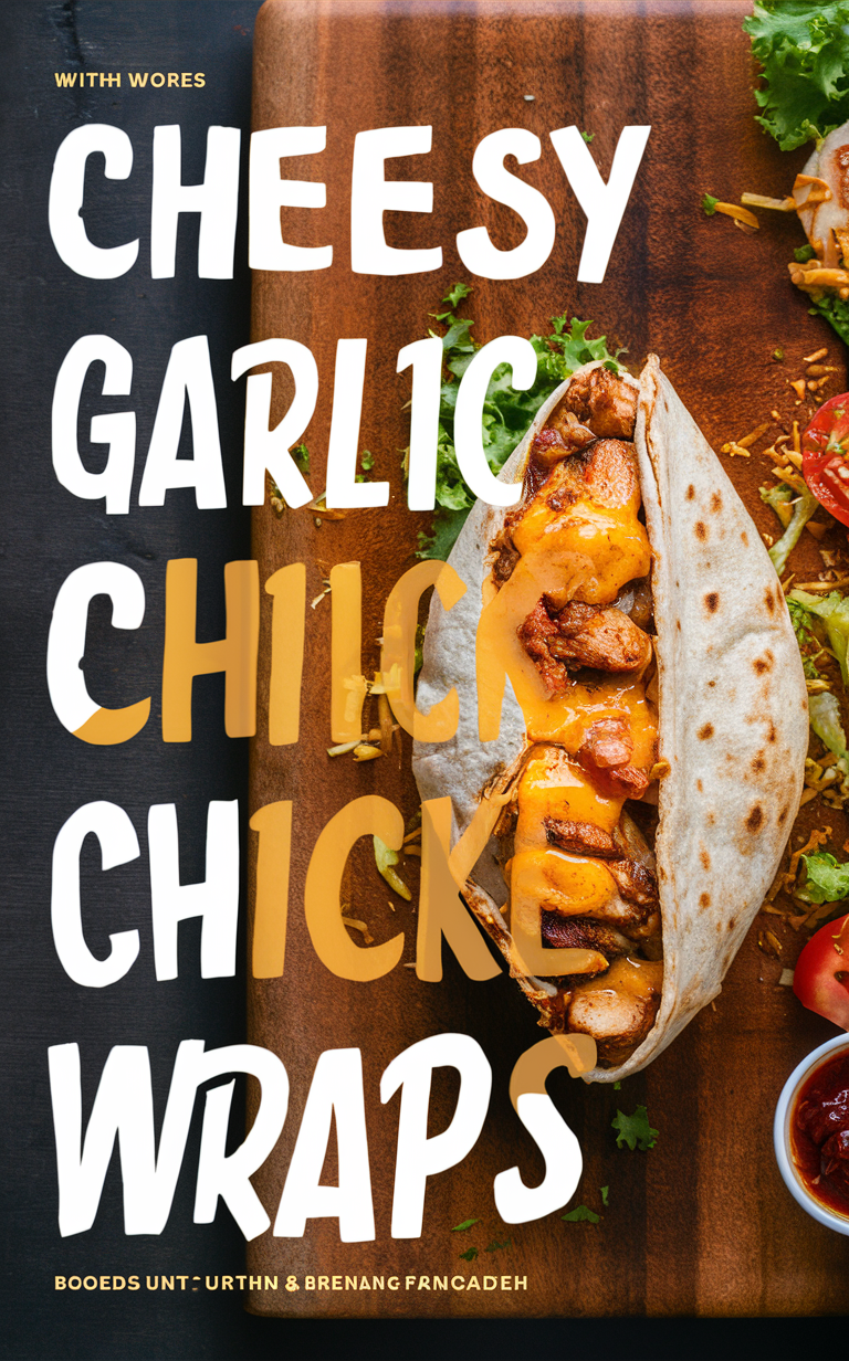 Garlic chicken wraps, Cheesy chicken recipes, Gourmet chicken wraps, Flavorful garlic chicken, Delicious chicken wraps