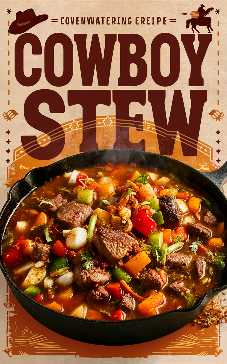 Cowboy stew recipe, hearty stew recipe, comfort food stew, cowboy cuisine, savory stew recipe