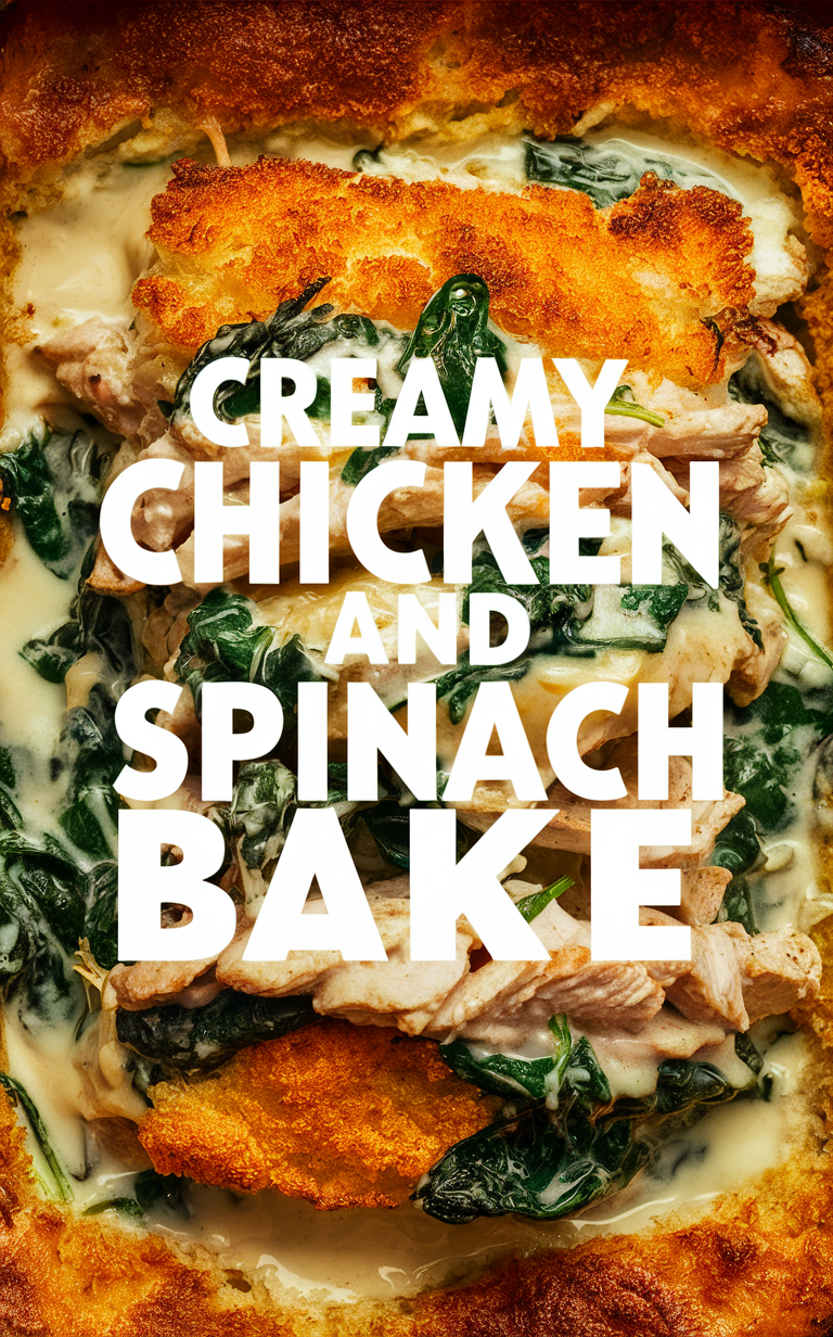 Creamy chicken casserole, Chicken and spinach casserole, Creamy spinach chicken bake, Spinach and chicken casserole, Chicken and spinach bake