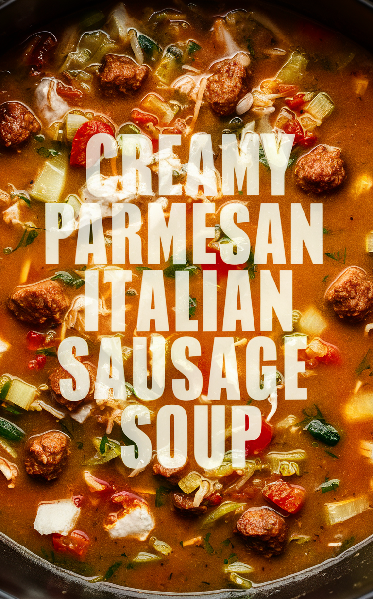 Parmesan cheese soup, Italian sausage soup, Creamy soup recipe, Sausage and parmesan soup, Gourmet sausage soup