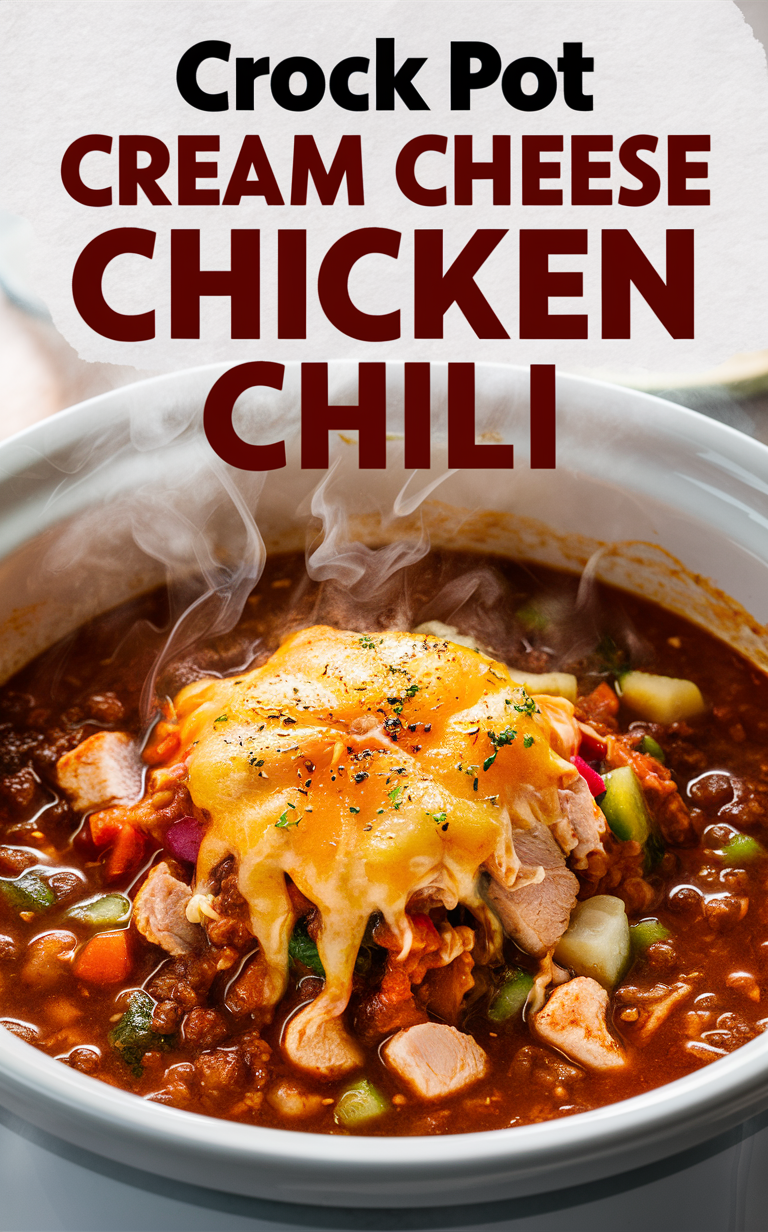 Crock Pot Cream Cheese Chicken Chili, Creamy Chicken Chili Recipe, Slow Cooker Chicken Chili, Cheesy Chicken Chili, White Chicken Chili