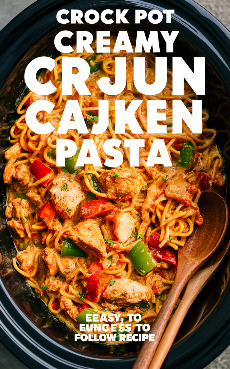 Cajun chicken pasta recipe, slow cooker Cajun chicken pasta, creamy chicken pasta recipe, easy Cajun pasta dish, hearty cajun pasta recipe