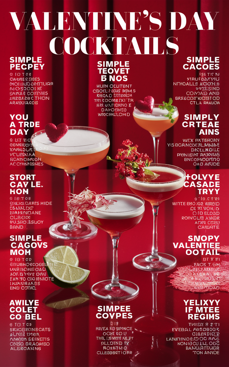 Valentine's Day drinks, romantic cocktails, homemade cocktail recipes, love potion cocktails, special occasion drinks