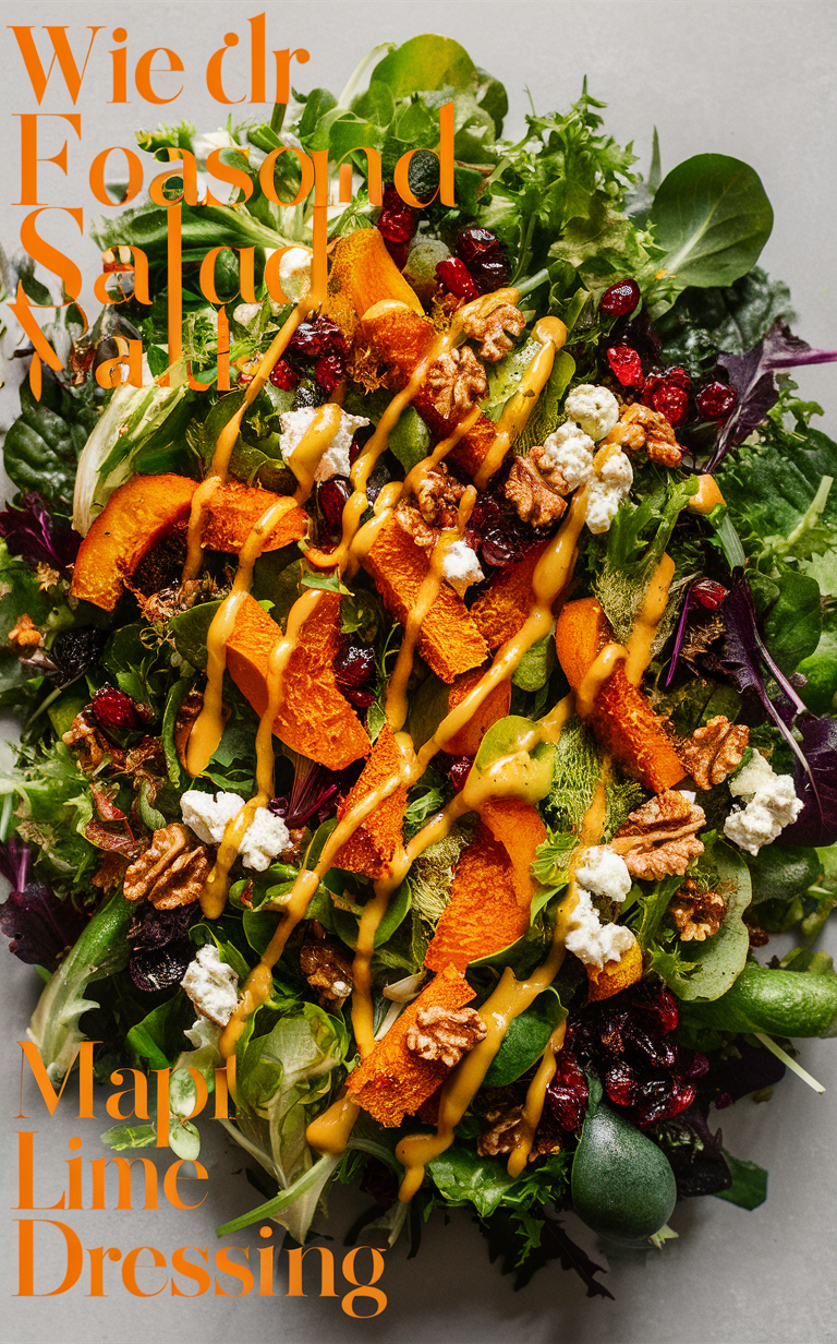 Autumn salad recipe, Salad with maple dressing, Healthy fall salad, Maple lime salad dressing, Seasonal salad recipe