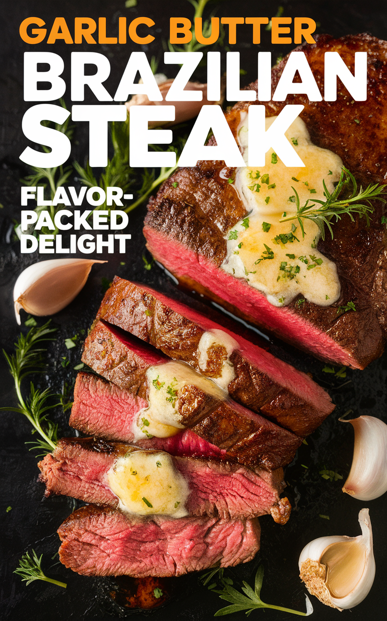 Brazilian steak, garlic butter steak, steak marinade recipe, grilled steak recipe, Brazilian barbecue