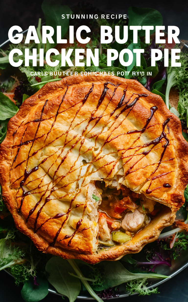 Garlic butter chicken recipe, Chicken pot pie recipe, Garlic butter chicken pot pie, Chicken pot pie with garlic butter, Delicious garlic butter chicken