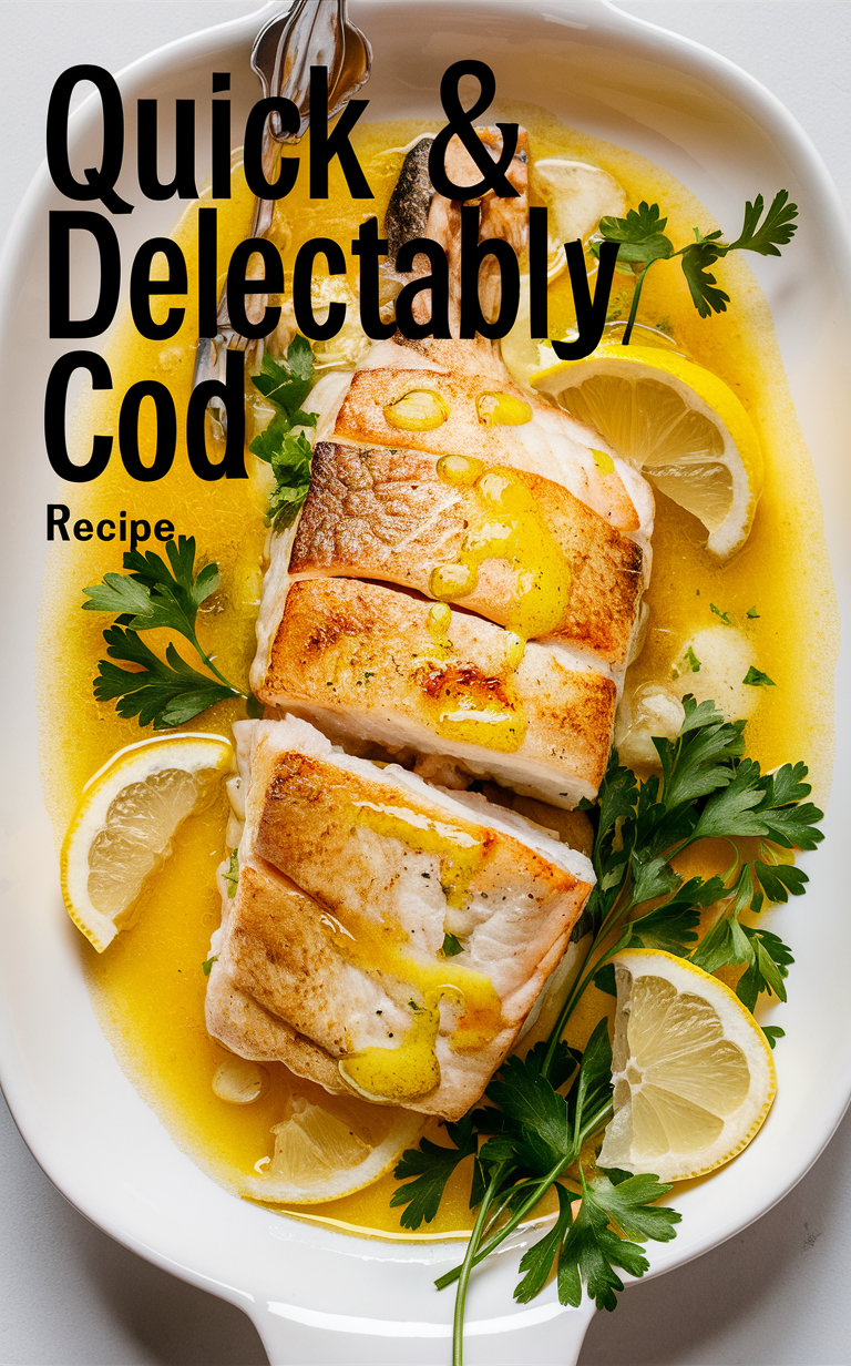 Garlic butter seafood recipe, Quick cod dinner ideas, Delicious fish dishes, Gourmet seafood entrees, Buttery cod fillet recipe