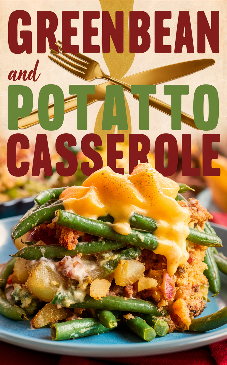 Green bean casserole recipe, potato casserole dish, green bean and potato bake, classic casserole recipe, vegetable casserole dish